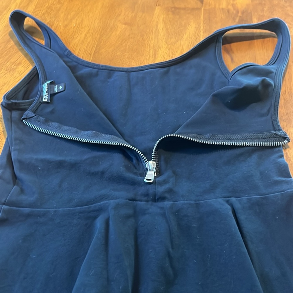 Express Black Sleeveless Peplum Top w/ Zipper - Picture 8 of 14